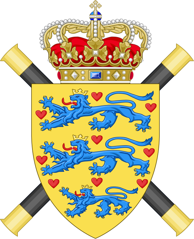 Emblem Of The Chief Of Defence - Denmark Coat Of Arms Oval Car Magnet (623x768)