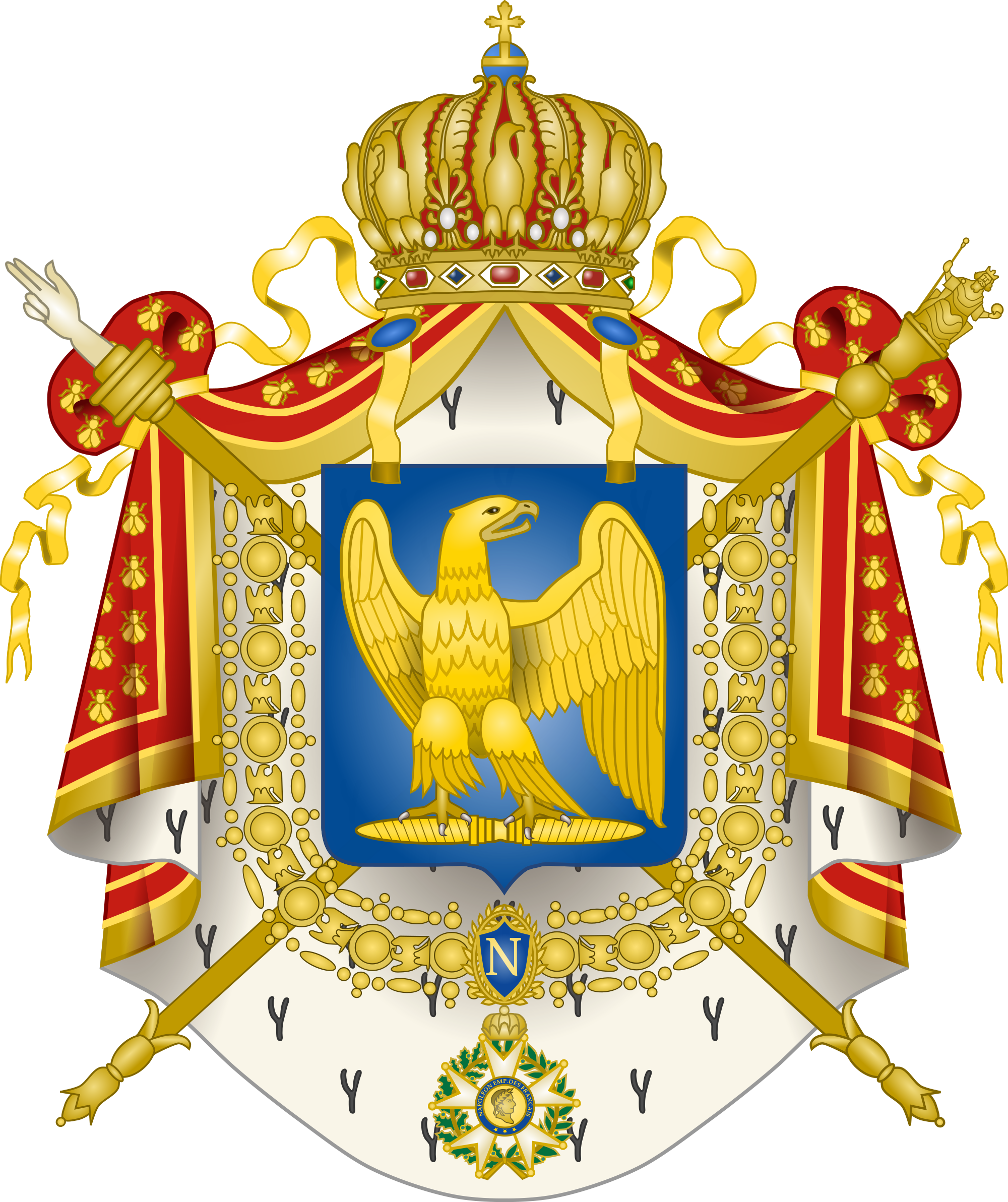 Crown And Scepter Clipart 18, - Napoleon Coat Of Arms (2000x2385)
