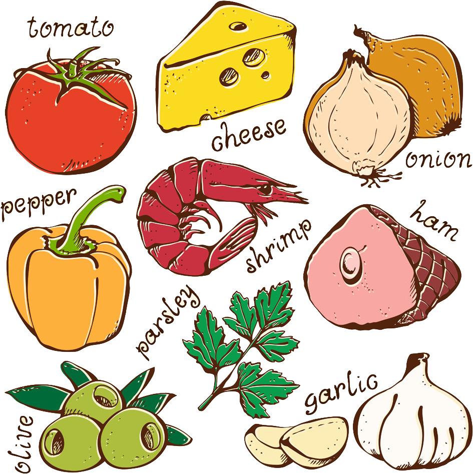 Pizza Hamburger Ingredient Clip Art - Pizza Hamburger Ingredient Clip Art (1000x1000)