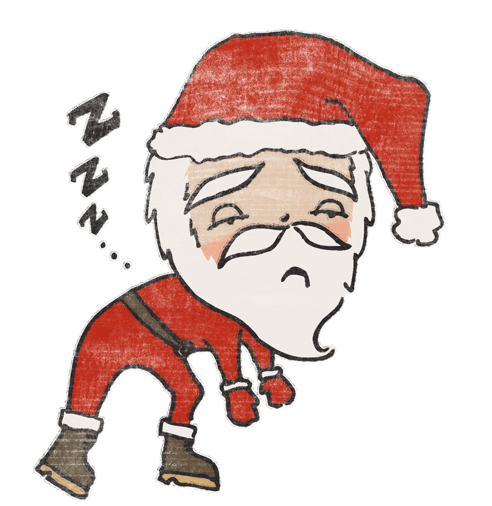 Elf Clipart Tired - Sleeping Santa Png (1800x1800)