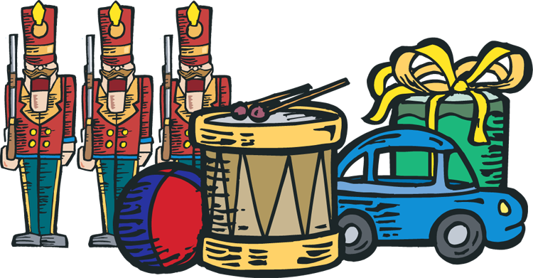 Images For Toys - Clip Art Christmas Toys (750x391)