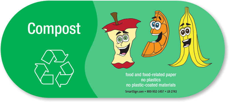 Compost Food Related Paper No Plastics Vinyl Recycling - Recycling Compost (800x356)