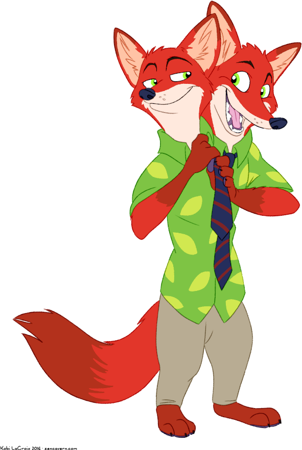 Two-headed Nick - Nick Wilde Centaur (621x910)