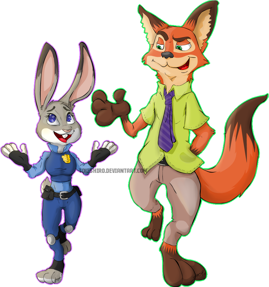 Judy And Nick By Tokeshiro - Zootopia (920x990)