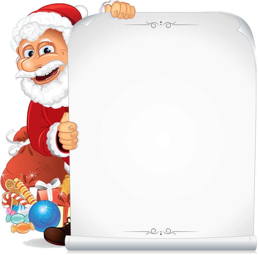Santa Claus Paper Scroll Clip Art - Santa Claus Paper Scroll Clip Art (1024x976)
