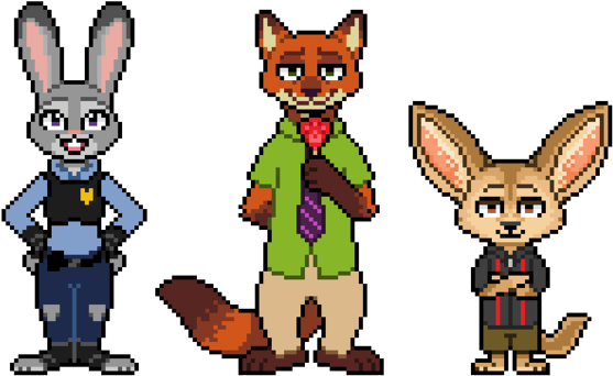 Judy, Nick, Finnick By Shibatrash - Cartoon (600x373)