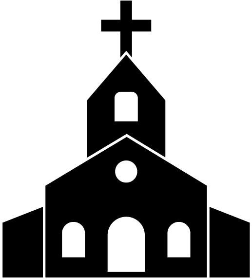 School And Study - Church Clipart Black And White (640x640)