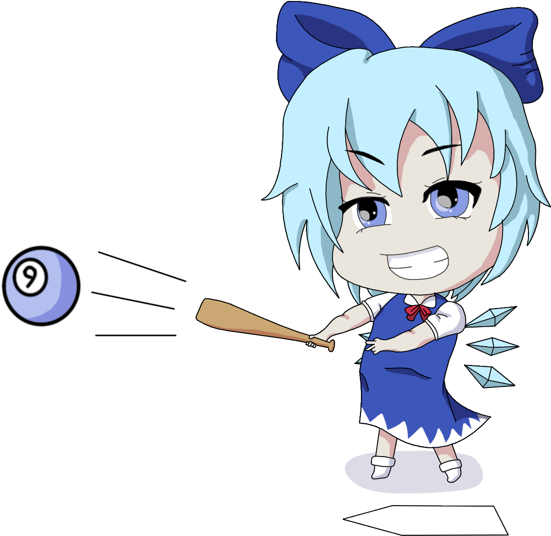 Base 9 Ball By Drac32drac - Cartoon (1200x1200)