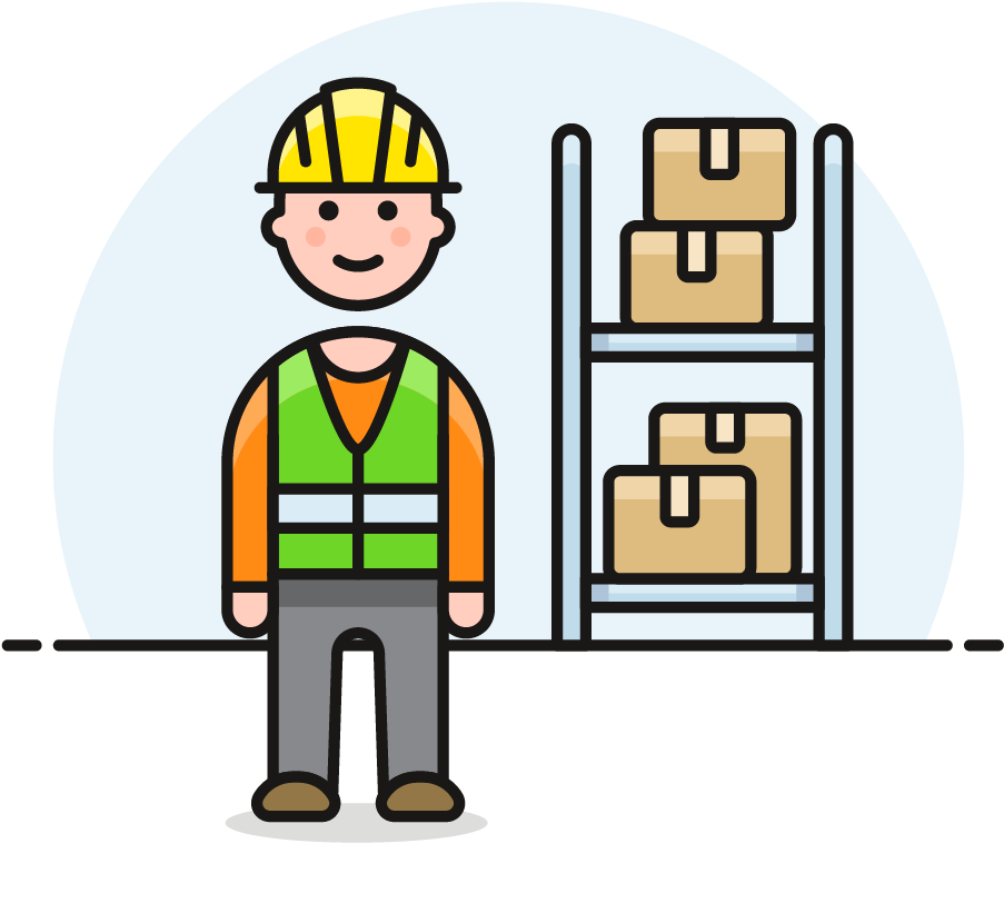 44 Warehouse Worker Male Caucasian - Cartoon (1025x1148)