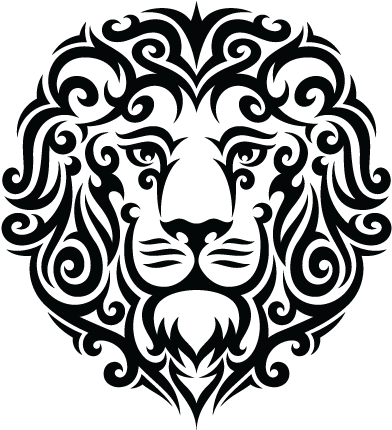 Lion Graphics - Clipart Library - Leo Stencil (399x438)