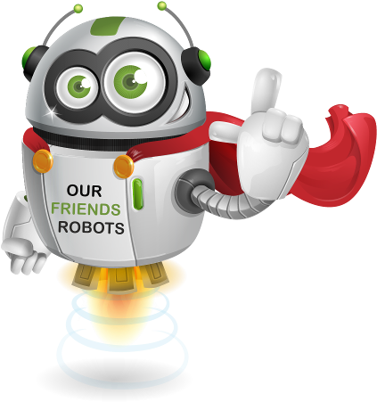 Our Friends Robots Logo - Компьютерный Робот (500x600)