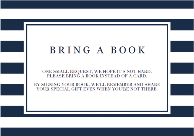 Raffle Book Template - Bring A Book Instead Of A Card (819x1024)