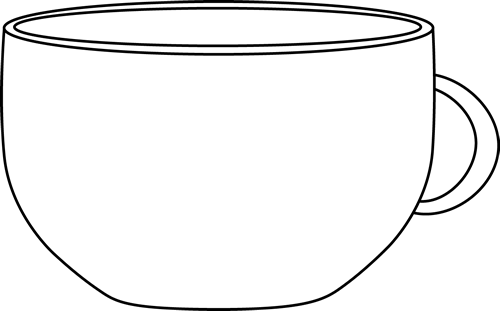 Black And White Cup - Cup Clipart Black And White (500x311)