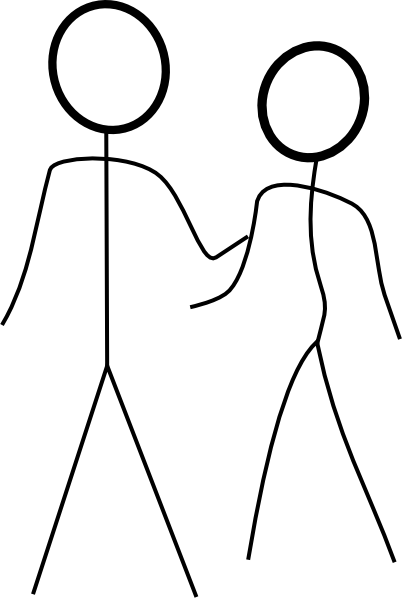 Stick Couple Clip Art At Clker - Line Art (402x599)