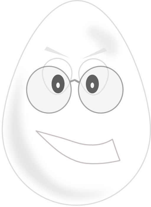 Egg Wear Glasses Clipart - White Egg With Glasses (512x702)
