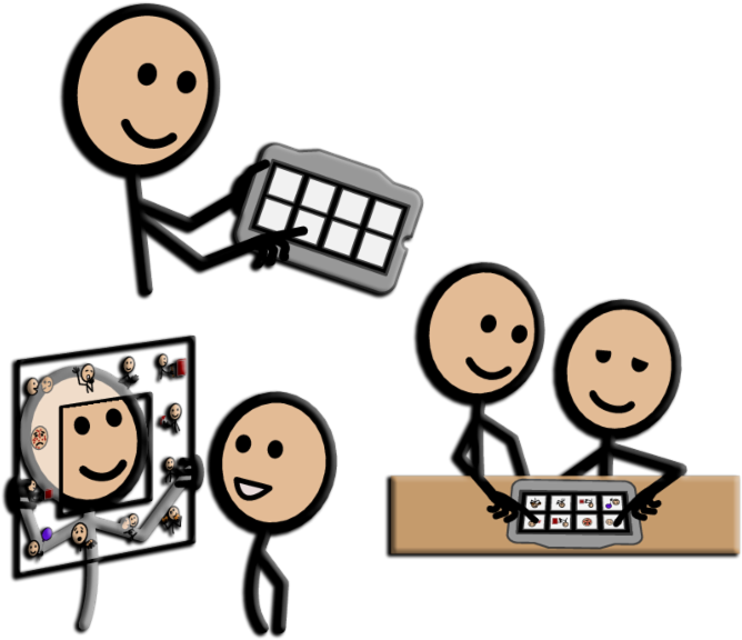 Student's Using A Variety Of Aac Devices - Aac Devices Clipart (800x694)