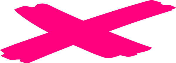 Pink X Symbol 2 Clip Art - Pink X Clip Art (600x216)