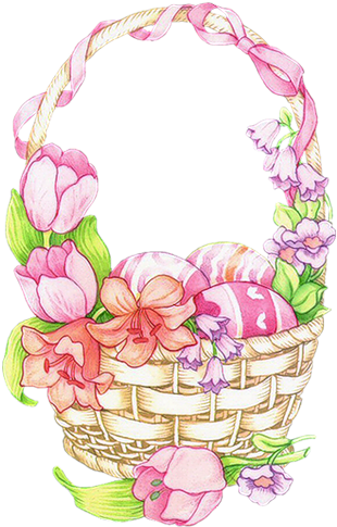 Pin By Doreen Nagler On Easter - Easter Basket Pink Clipart (333x500)