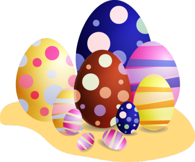 17 Free Easter Egg And Easter Basket Clip Art Designs - Easter Eggs (640x532)