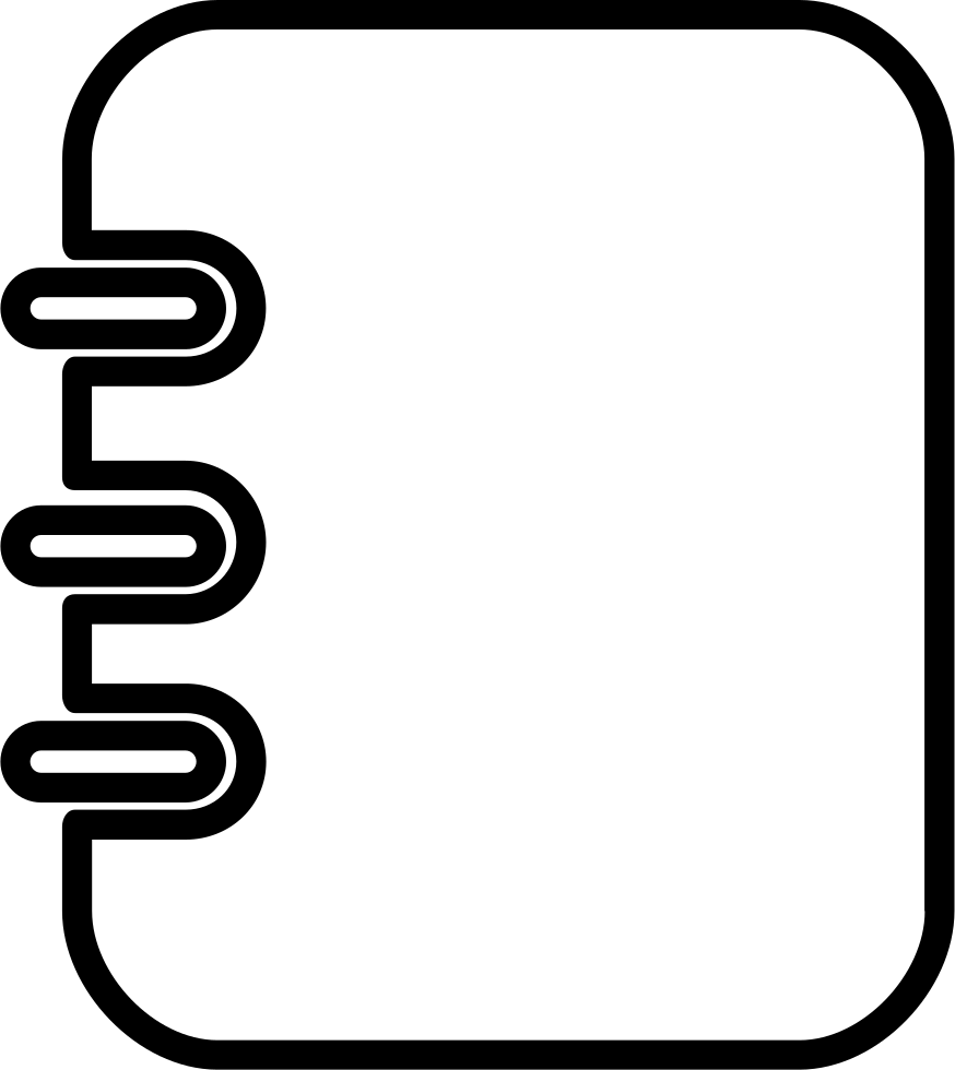 Notebook Outlined Rectangular Tool With Spring Comments - Spring Styled Notebook Clipart (874x980)