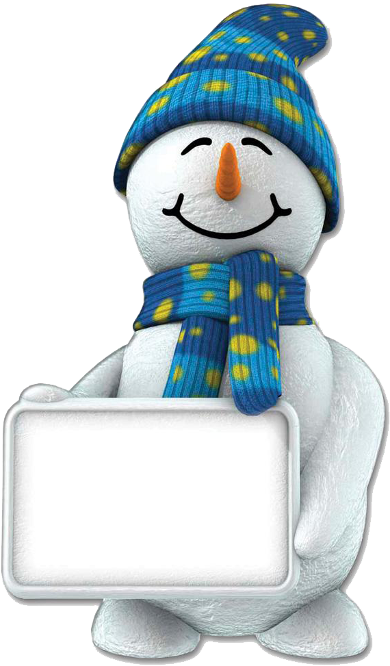 Snowman - Display Sense Snowman With Sign Cardboard Cut Out (1000x1000)