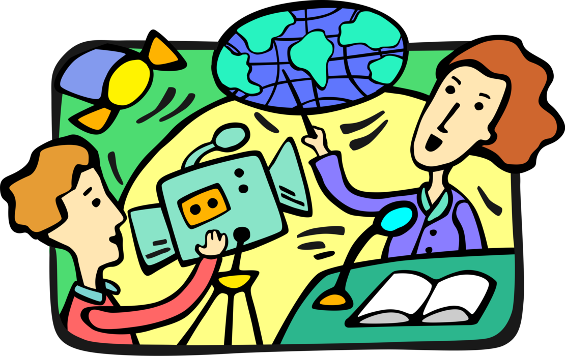 Vector Illustration Of Television News Anchorman Broadcaster - Condensation (1110x700)