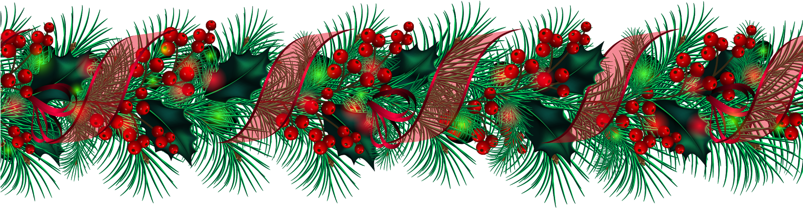 Country Western Christmas Clipart - Christmas Rope Png (1600x423)