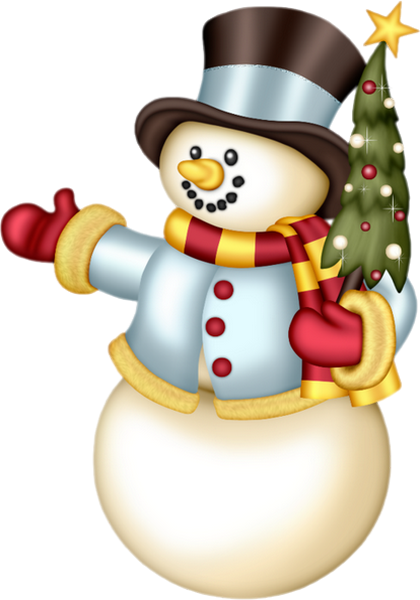 Bonhomme De Neige, Sapin - Snowman (420x600)