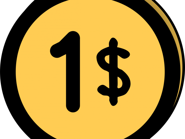 Coin Clipart 1 Dollar - Golden Dollar (640x480)