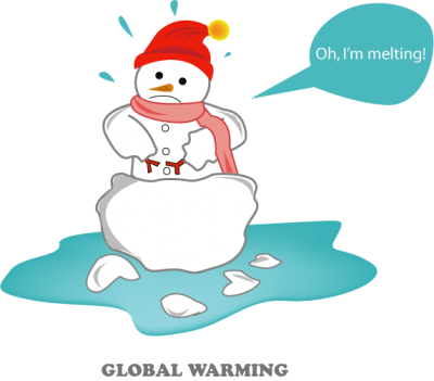 Snowman Global Warming Png Png Images - Portable Network Graphics (400x351)