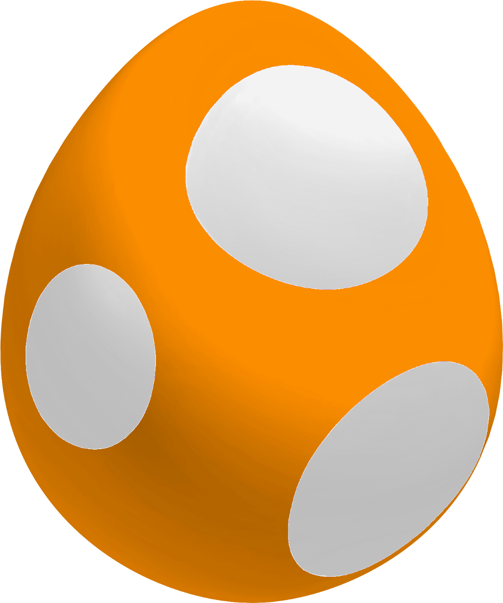 Orange Baby Yoshi Egg - Yoshi Eggs Png (1000x1199)