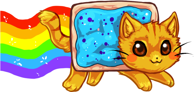 Blueberry Nyan Cat By Bricu - Nyan Cat Png (625x376)