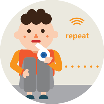 Tap 6 Times In Succession, Followed By A Brief Pause, - Cartoon (350x350)