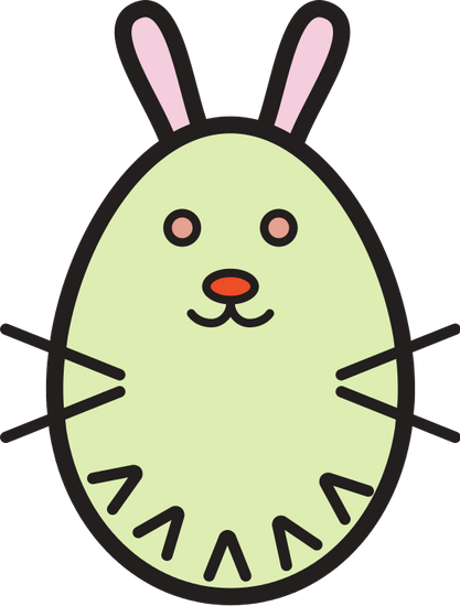 Flat Illustration Of Bunny In Egg Shape - Geneseo (417x550)
