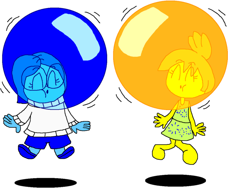 Joy And Sadness Floating Color Bubble Gum By Pokegirlrules - Cartoon (1001x797)