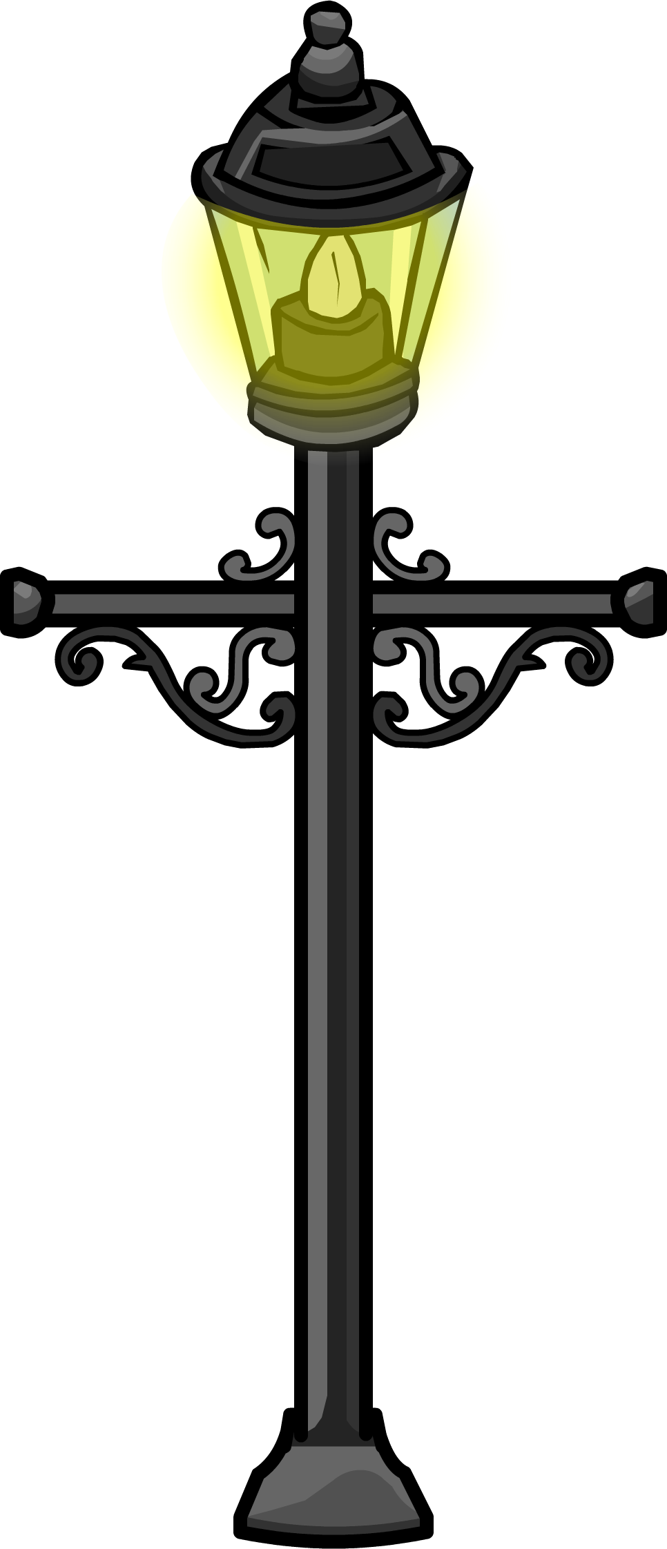 Rod Iron Post - Club Penguin Street Lights (966x2243)