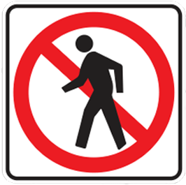No Ped Xing Symbol - No Entry Authorised Persons Only Sign (400x400)