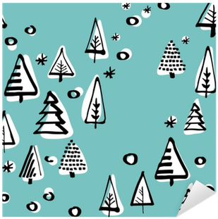 Scandinavian Seamless Pattern Of Christmas Tree Vector - Graphics (400x400)