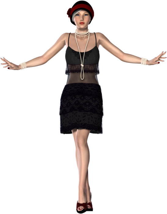 1920's Flapper Girl By Redheadfalcon - 1920s Girl Png (600x723)