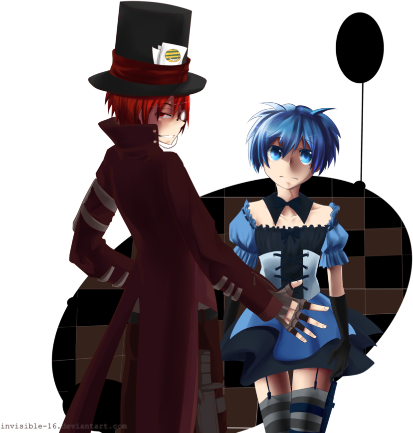 Karma The Mad Hatter X Nagisa The Lethal Alice By Invisible-16 - Anime Alice In Wonderland Mad Hatter (852x938)