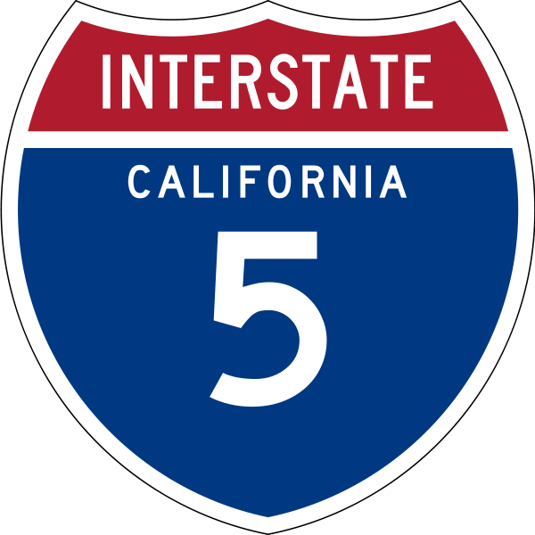 I-5 Shield - Interstate 10 California Sign (600x600)