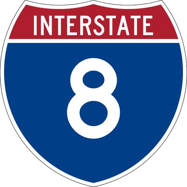 I-8 Shield - Interstate 2 (601x601)