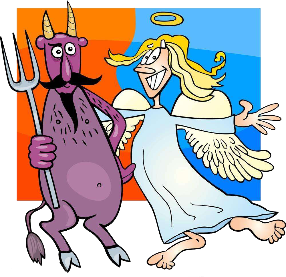 Shoulder Angel Cartoon Illustration - Shoulder Angel Cartoon Illustration (1000x968)