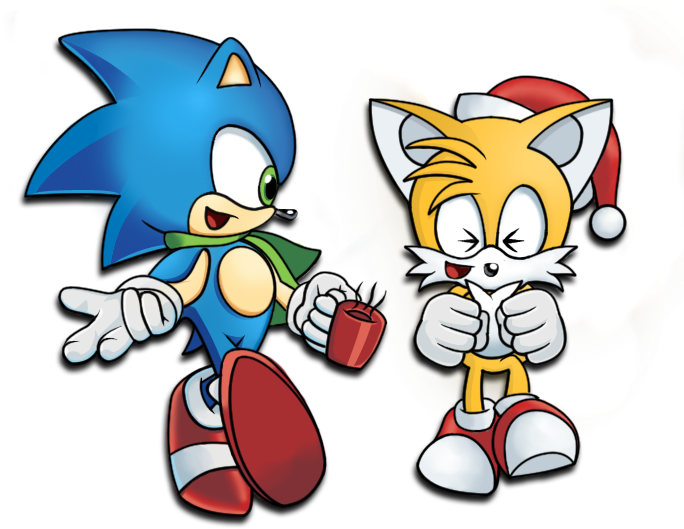 Christmas With Sonic By Misterrgbpixels - Deviantart (698x598)