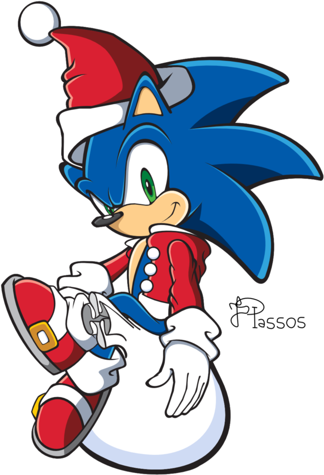 Sonic The Hedgehog Christmas Sonic Team Style By Tails - Cartoon (729x1097)