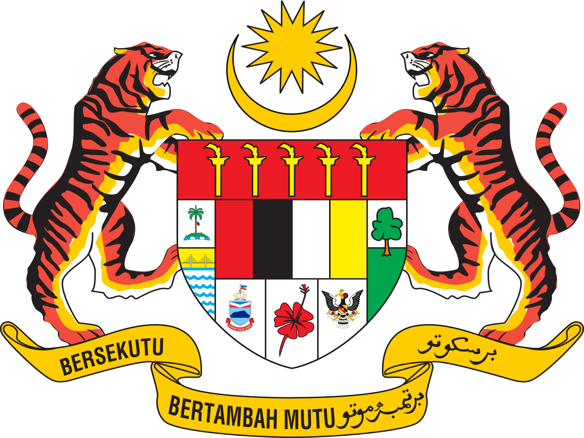 12 Days Of Christmas Clipart - Malaysia Coat Of Arms (2000x1500)