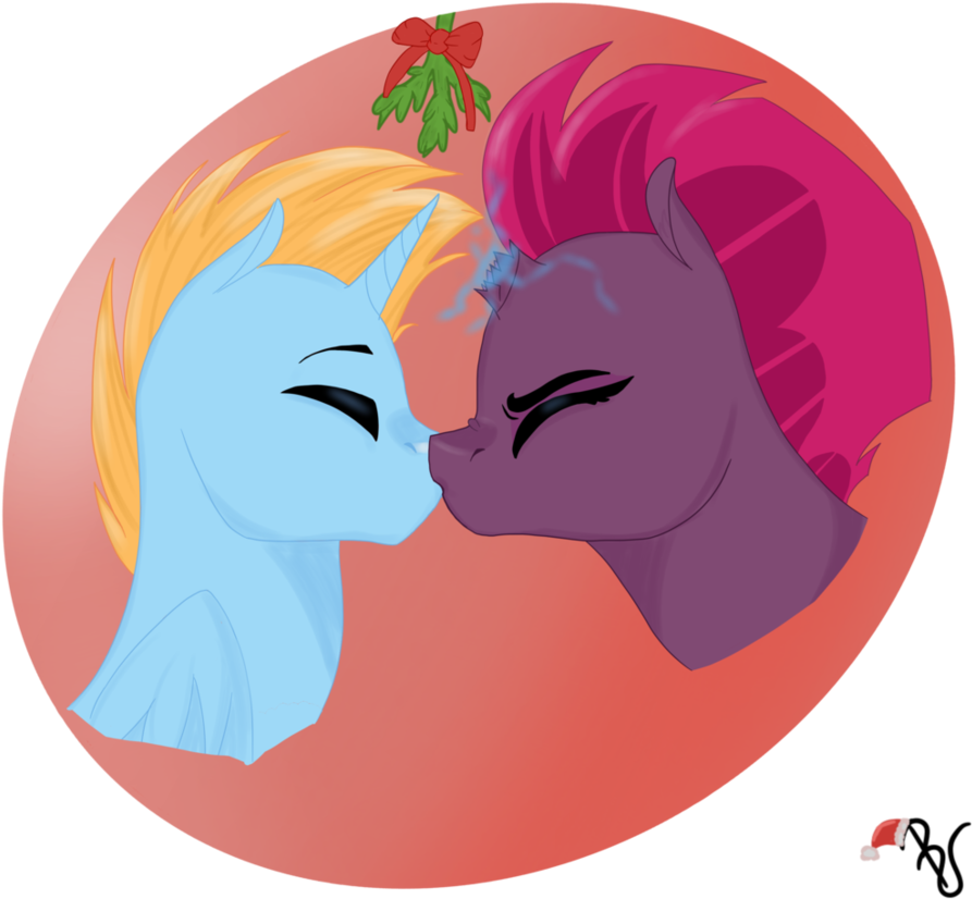 Request- Kissing Under The Mistletoe By Poowndraww - Mistletoe (1024x954)