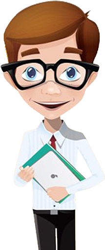 Problems Faced By Students - Cartoon Nerd (249x514)