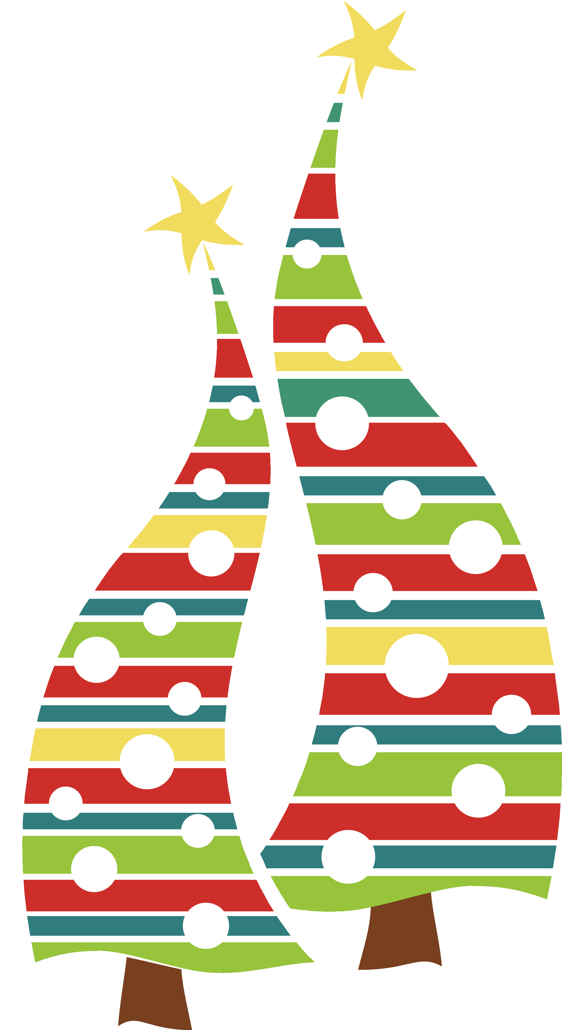 Bring Along A Friend Or Two - Whimsical Christmas Tree Clip Art Free (1800x3300)
