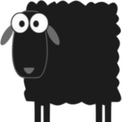 Black Sheep Devs - Sheep Logo Transparent Black And White (400x400)